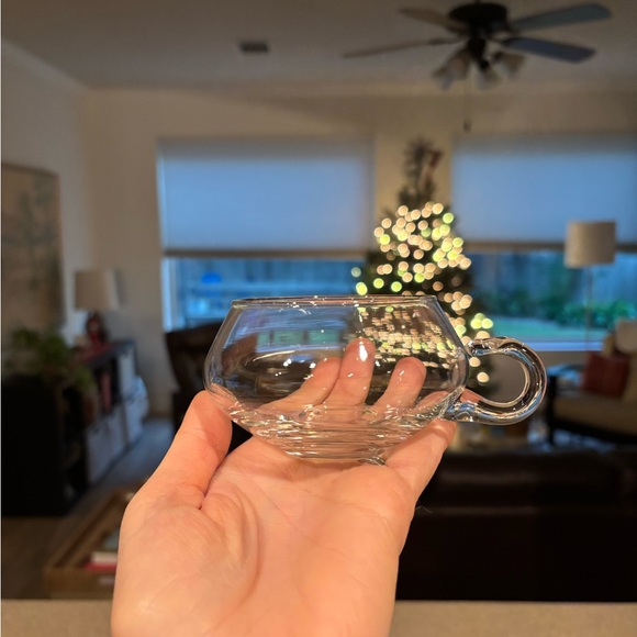 Vintage Riekes-Crisa Moderno hand-blown clear glass punch coupe cup SET of 9 - Picture 5 of 8